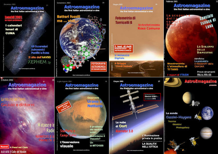 Alcune copertine della rivista AstroEmagazine